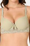 PrettyCat Lightly Padded Underwire Sexy Lace T-Shirt Bra - Light Green — thumbnail 5
